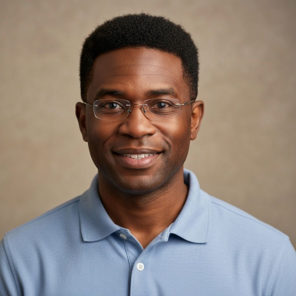 Professional Black male therapist with friendly expression